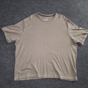 Shaquille O'Neal XLG Men's ‎ 2XLT Ribbed Stretch Short Sleeve Crew Muted Brown